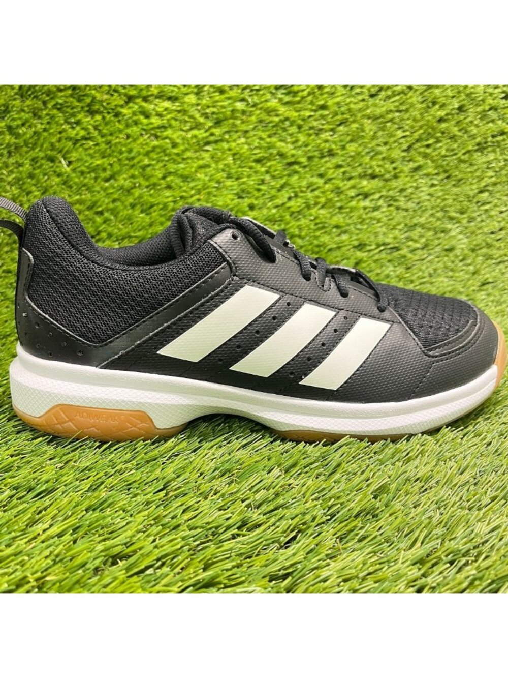 Adidas Ligra 7 Womens Size 8 Black White Gum Running Volleyball Shoes Sneakers